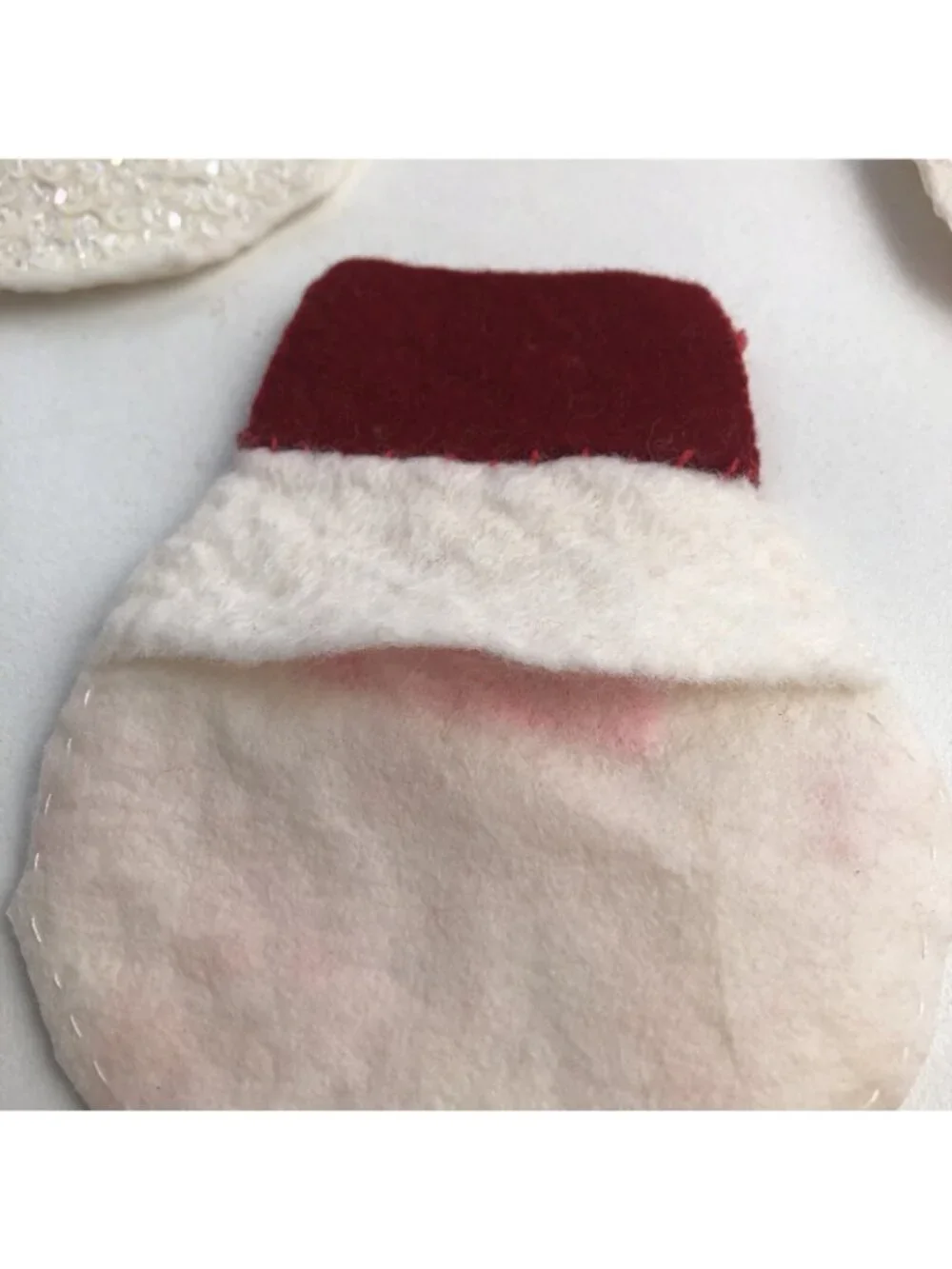 Set of 8 Vintage Christmas Santa Napkin Holders Rings Felt & Sequins